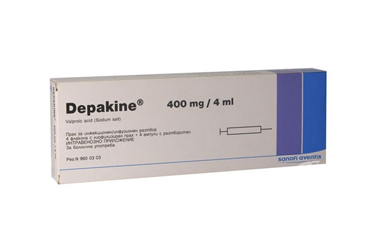DEPAKIN 400mg/4ML IV enj. çöz. için liyofilize toz içeren 4 flakon+4 çözücü ampül kutu görseli