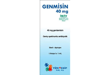 GENMISIN 40 mg 1 ampül kutu görseli