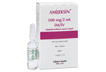 AMIJEKSIN 500 mg/2 ml IM/IV enj. sol.içeren 1 ampül kutu görseli