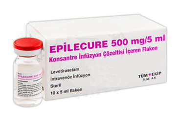 EPILECURE 500 mg/5 ml konsantre infüzyon çözeltisi (10 ampül) { 8699814750465 } kutu görseli