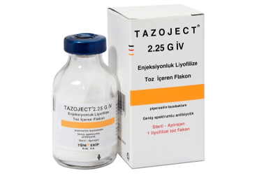 TAZOJECT 2.25 G IV enjeksiyonluk liyofilize toz içeren flakon kutu görseli