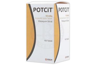 POTCIT 10 MEQ 100 kontrollü salım tableti kutu görseli