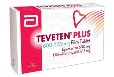 TEVETEN PLUS 600 mg /12.5 mg 28 film tablet kutu görseli