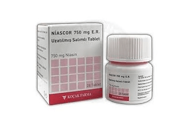 NIASCOR 750 mg 98 E.R. uzatılmış salınımlı tablet kutu görseli