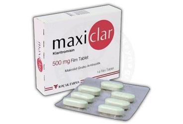 MAXICLAR 500 mg 14 film tablet kutu görseli