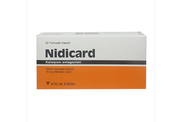 NIDICARD 10 mg 30 kapsül kutu görseli