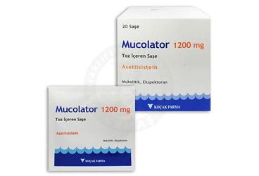 MUCOLATOR 1200 mg toz içeren 20 saşe kutu görseli