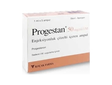 PROGESTAN 50 mg/ml IM enj. çöz. içeren 5 ampül kutu görseli