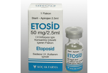 ETOSID 50 mg/2.5 ml IV inf. için kon. solüsyon içeren 1 flakon kutu görseli