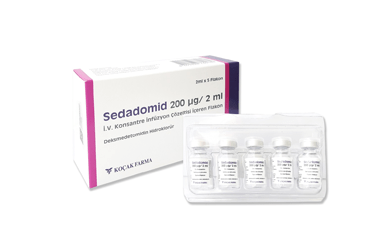SEDADOMID 200 mcg/2 ml IV konsantre infüzyon çözeltisi içeren 5 flakon kutu görseli