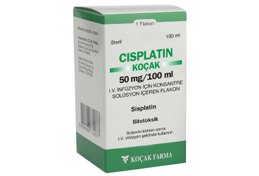 CISPLATIN-KOCAK 50 mg/100 ml IV infüzyon için konsantre solüsyon içeren flakon kutu görseli