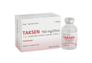 TAKSEN 150 mg/25 ml IV enj. çöz.içeren flakon kutu görseli