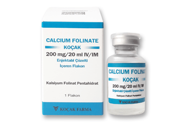 CALCIUM FOLINATE KOCAK 200 mg/20 ml IV/IM enjektabl çözelti içeren flakon kutu görseli