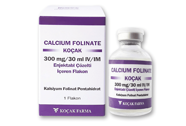 CALCIUM FOLINATE KOCAK 300 mg/30 ml IV/IM enjektabl çözelti içeren flakon kutu görseli