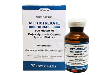 METHOTREXATE KOCAK 500 mg/20ml enjeksiyonluk çözelti içeren 1 flakon kutu görseli