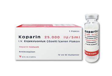 KOPARIN 25000 IU/5 ml enjeksiyonluk çözelti içeren 1 flakon kutu görseli