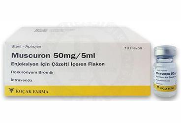 MUSCURON 50 mg/5 ml enjeksiyon için çözelti içeren 10 flakon kutu görseli