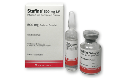 STAFINE 500 mg IV infüzyon için toz ve çözücü içeren flakon kutu görseli