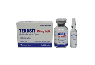 TEKOSIT 400 mg IM/IV liyofilize toz içeren 1 flakon kutu görseli