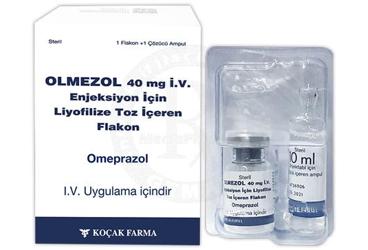 OLMEZOL 40 mg IV enjeksiyon için liyofilize toz içeren flakon kutu görseli