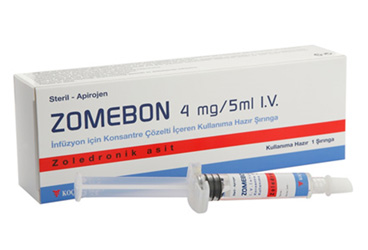 ZOMEBON 4 mg/5ml IV inf. için kon.çözelti içeren kul.hazır şırınga kutu görseli