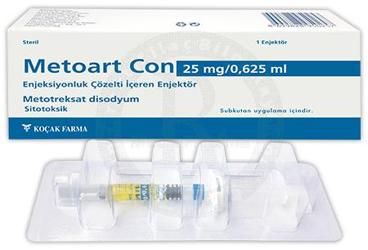METOART CON 25 mg/ 0.625 ml enj.sol.içeren kull.haz. 1 adet şırınga kutu görseli