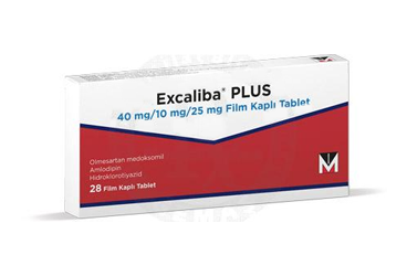 EXCALIBA PLUS 40 mg/ 10 mg/ 25 mg film kaplı tablet (28 tablet) kutu görseli