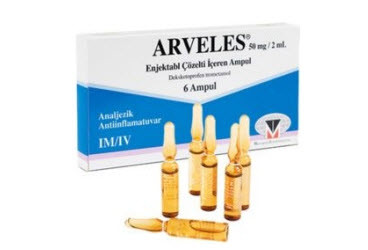 ARVELES 50 mg/ 2 ml enjektabl çözelti içeren 20 ampül kutu görseli