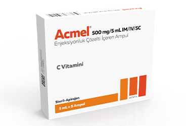 ACMEL 500 mg/5 ml IM/IV/SC enjeksiyonluk çözelti içeren 5 ampül { Keymen } kutu görseli