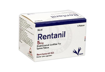 RENTANIL 5 mg enjeksiyonluk liyofilize toz içeren flakon kutu görseli