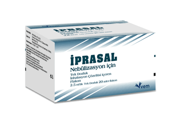 IPRASAL nebulizasyon için tek dozluk inhilasyon çözeltisi içeren flakon 20x2.5 ml flakon/kutu kutu görseli