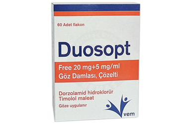 DUOSOPT FREE 20 mg + 5 mg/ml göz damlası. çözelti (60 adet) kutu görseli