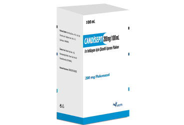CANDISEPT 200mg/100 ml IV infüzyon için çözelti içeren 1 flakon kutu görseli