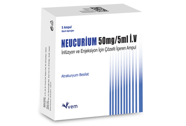 NEUCURIUM 50 mg/5 ml IV infüzyon ve enjeksiyon için çözelti içeren 5 ampül kutu görseli