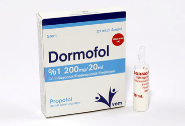 DORMOFOL %1 200 mg/20 ml IV infüzyonluk/enjeksiyonluk emülsiyon (5 ampül) kutu görseli