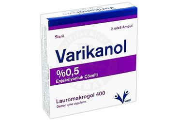 VARIKANOL %0.5 enjeksiyonluk çözelti kutu görseli
