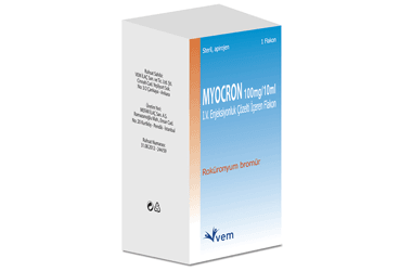 MYOCRON 100 mg/10 ml IV enjeksiyonluk çözelti içeren 1 flakon kutu görseli