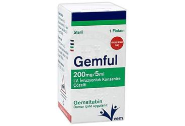 GEMFUL 200 mg/5 ml I.V infüzyonluk konsantre çözelti (1 flakon) kutu görseli
