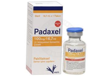 PADAXEL 100 mg/16 7 ml I V infüzyonluk konsantre çözelti (1 flakon) kutu görseli