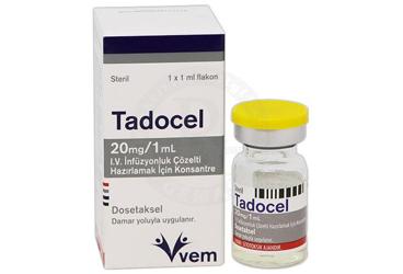TADOCEL 20 mg/1 ml IV infüzyonluk konsantre çözelti (1 flakon) kutu görseli