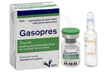 GASOPRES 1 mg I.V enjeksiyonluk çözelti hazırlamak IClN LIYOFlLIZE toz ve çözücü kutu görseli