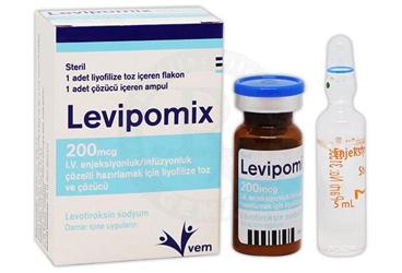 LEVIPOMIX 200 mcg I.V enjeksiyonluk/INFÜZYONLUK çözelti hazırlamak için liyofilize toz ve çözücü kutu görseli