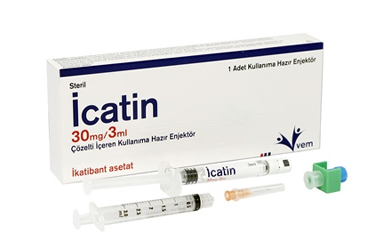 ICATIN 30mg/3ml çözelti içeren kullanıma hazır enjektör kutu görseli