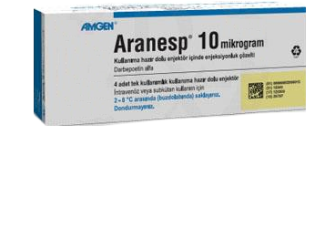 ARANESP 10 mcg 4 kullanıma hazır dolu enjektör içinde enj. çözelti kutu görseli
