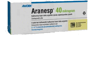 ARANESP 40 mcg 4 kullanıma hazır dolu enjektör içinde enj. çözelti kutu görseli