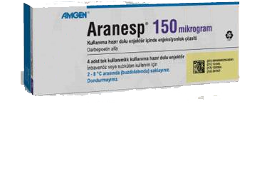 ARANESP 150 mcg 4 kullanıma hazır dolu enjektör içinde enj. çözelti kutu görseli