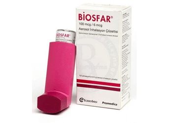 BIOSFAR 100/6 mcg aerosol inhilasyon çözeltisi kutu görseli