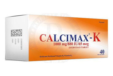 CALCIMAX K 1000mg/880IU/65MCG efervesan tablet (40 efervesan tablet) kutu görseli